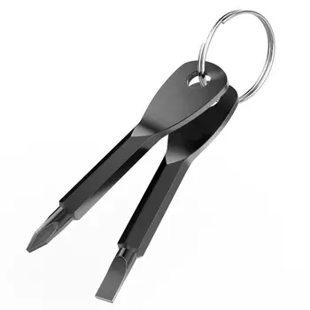 1 многофункционален Комплект отвертки Mini ЕРП от неръждаема стомана във формата на ключ, Отвертка с прорези, Ключодържател, Джобен инструмент за ремонт