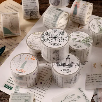 1 ролка японска хартия серия лента Corner Story, декоративна тиксо Washi, етикети 