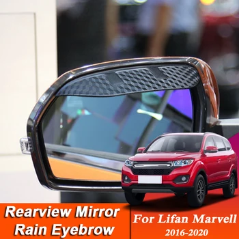 2 елемента Кола-стайлинг За Lifan Marvell 2016-2020 Огледалото за Обратно виждане, изработени От Въглеродни Влакна За Вежди Дъждовна Щит Срещу дъжд Авто Капачка Аксесоари