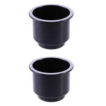 2 елемента Твърд пластмасова чаша за напитки Кола камион Морска лодка Къмпинг (черен)