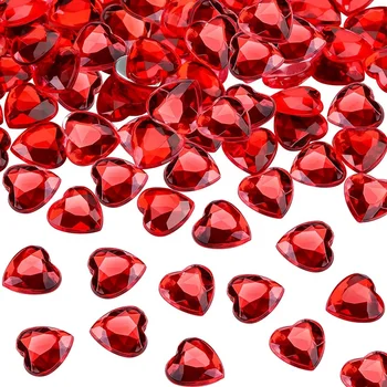 200 акрилни страз във формата на сърце за Свети Валентин, сватбен страз с фиксирана облегалка във формата на сърце, 0,5 инча