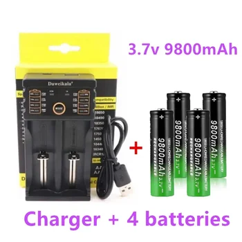 2023 New18650 Батерия с Високо качество 9800 mah 3,7 В 18650 Литиево-йонни батерии Акумулаторна Батерия За фенерче + Зарядно Устройство