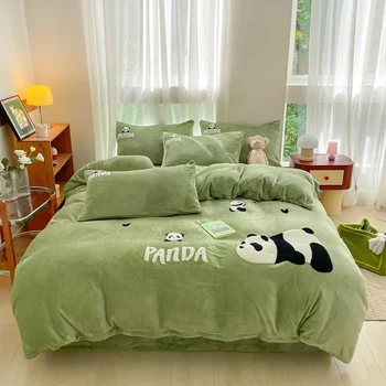2023 Комплект спално бельо за Недвижими Svetanya Panda Cloud Velvet Queen, Double, King Size, Покривки, юрган, Топла Зимна Калъфка