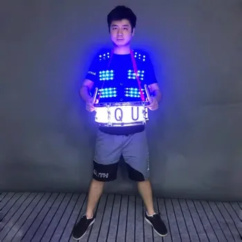 2023 Персонални мъжки танцови LED Tron обикновена с кръгло деколте, индивидуална реклама пуловера A1688 цвят каки, тъмно сиво, тъмно синьо