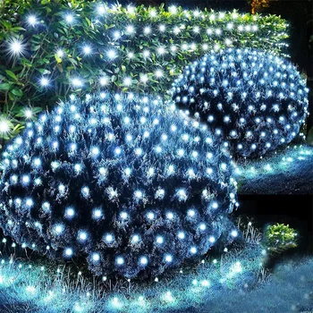 2X3M 3X3M 4.5X1.5M Led Окото Струнни Светлини Открит Коледен Мрежест Завеса Страхотна Светлина Гирлянди За Парти Сватба Дърво Храсти Декор