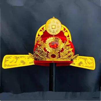 4 Стила Червена Златна Шапка на китайския Бог на Късмет Фестивал на Коледните шапки, Шапки Шампион Бог на Богатството на Церемонията по откриването