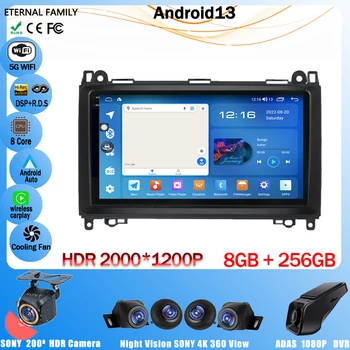 Android 13 Автомагнитола За Mercedes Benz B200 Sprinter W906 W639 AB Class W169 W245 Vito Viano Мултимедиен GPS Видео Carplay