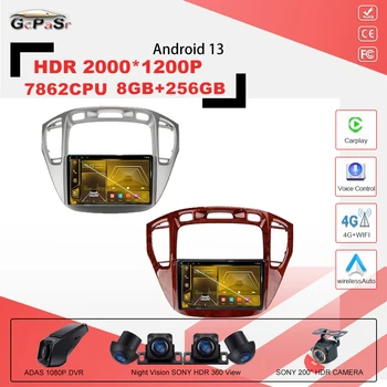 Android13 Кола DVD Стерео Радио Авто Мултимедиен Плейър GPS За Toyota Highlander 1 2001 -2007 7862CPU Главното Навигационно Устройство Stere