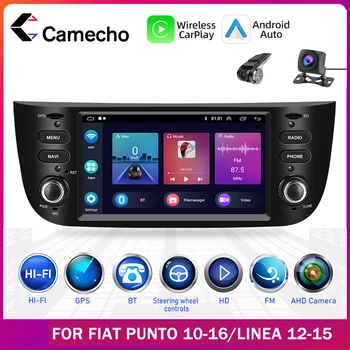 Camecho Android 11 Кола DVD За Fiat Linea, Punto EVO 2012-2015 7-инчов Стерео Радио Авто Мултимедиен Плейър Carplay + Auto RDS, WIFI BT