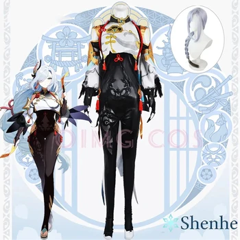 Cosplay-костюм Shenhe, карнавальная форма за възрастни, перука Genshin Impact, аниме, костюми за Хелоуин, жените игра Lesser Lord Kusanali