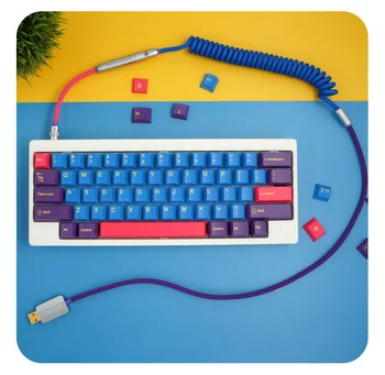 GeekCable Ръчно изработени по Индивидуална Механична Клавиатура Кабел За Предаване на Данни GMK Theme SP Keycap Line Iris Colorway