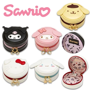 Sanrio Hello Kitty Кутия За Съхранение На Бижута От Изкуствена Кожа С Приятен Дизайн Куроми My Melody Портфейл За Монети Органайзер За Слушалки, Мини-Чантата Подарък
