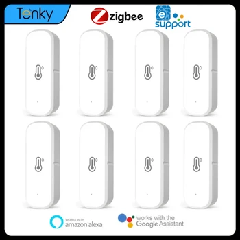 Tenky Ewelink Smart Zigbee Сензор За Температура И Влажност На Въздуха Умен Дом Захранван С Батерии Гласово Управление На Работа С Алекса Google Home