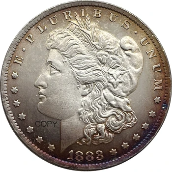 US 1883 S 1 One Dollar Morgan сребърно покритие Американската Копие на Възпоменателни монети на Втората Световна война САЩ Liberty Moneda Колекционерски Монети