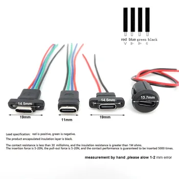 USB конектор 3.1 Type-C, 2Pin, 4Pin, Заваръчен тел, Розета, Гуменият пръстен, порт за бързо зареждане с висок ток e1