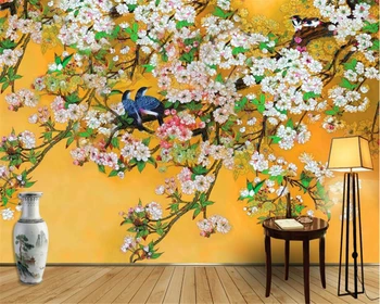 WELLYU красиви тапети Китайската ръчно рисувани, фокуси с цветя и птици, патици-мандаринки, на фона на стените papel de parede tapety3D