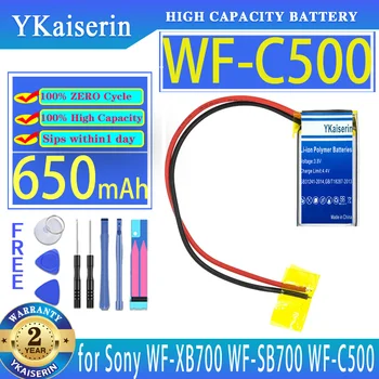 YKaiserin Батерия WFC500 (2 линии) 650 mah За Sony WF-XB700 WF-SB700 WF-SB700N WF-C500 Калъф за зареждане WH-CH510 Подходящ 1185-0911