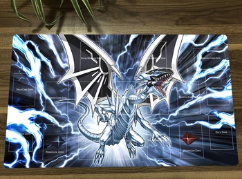YuGiOh Blue-Eyes White Dragon TCG CCG Подложка За Търговия с Игра на Карти Подложка За Мишка Настолен Гейминг Мат Геймърска Подложка За Мишка Безплатен Чанта