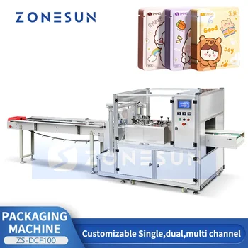 ZONESUN Машина за хоризонтално попълване на форми за опаковки с 4 странични тюлени ZS-DCF100