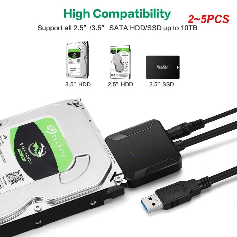 2-5 Бр. Към SATA 3 Кабел Sata до USB3.0 Кабел-адаптер Поддръжка на 22Pin 2,5/3,5-инчов Външен Твърд диск, SSD Твърд диск Компютърен Кабел