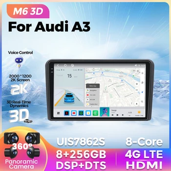 Авто мултимедиен плеър с GPS-навигация Android 2K QLED за Audi A3 от 2003 - 2011 RS3 Sportback Безжичен Carplay 2Din Главното устройство 3D UI