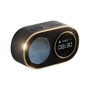 Автоматично дозиране система пенящегося сапун с цифров часовник HD LED, стенен монтаж опаковка пенящегося сапун, акумулаторна батерия, 12 унции (черен)