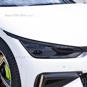 Аксесоари ForKia EV6 GT 2021-2023 -Защитно фолио за фарове, Възстановяване на фарове, Прозрачна черна стикер от TPU за кола