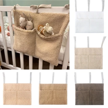 Висулка за чанта за съхранение на бебешки легла, висящи чанта за детска количка, плюшени преносими нощни чанти за съхранение на памперси, джобен титуляр-органайзер