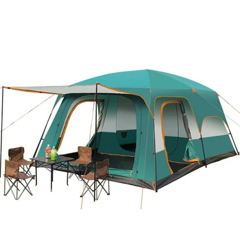 Големи Палатки За Къмпинг 8-12 Души, Двуслойни, 2 спални, 1 Хол, Водоустойчив Палатка За нощуване на Открито