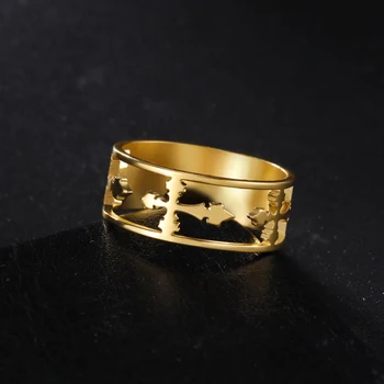 Голям пръстен с кухи кръст, за жени и мъже, годежни пръстени от неръждаема стомана, хип-хоп Религиозни християнски бижута, подаръци за двойки, Нови