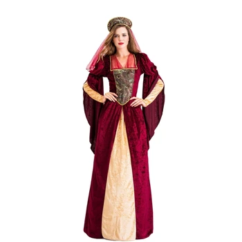 Дамски средновековни костюми за cosplay, секси ретро-дворцовое Готическа дълга рокля, карнавал за Хелоуин, Възраждане, костюм кралица Клеопатра