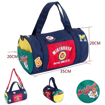 Детска чанта, модерен cartoony мече в японски стил, пътна чанта през рамо в цвят блок, бейзболна чанта голям капацитет