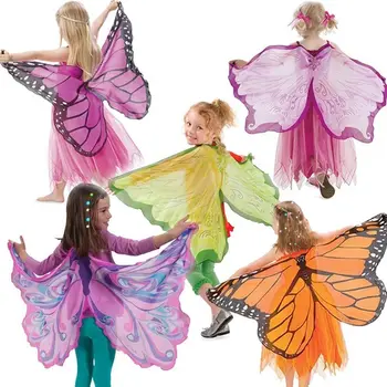 Детски костюм на пеперуда, маска за представяне на Хелоуин, дъждобран, детска пеперуда, елф, крила на Ангел, Коледни костюми за cosplay на сцената
