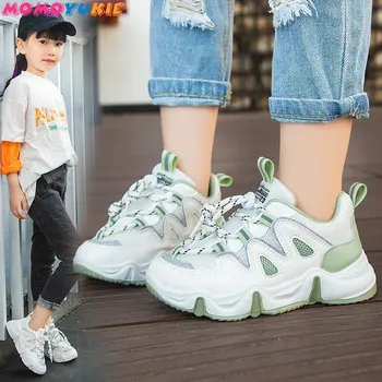 Детски обувки 2023 Летни Спортни Дишащи обувки за момчета Марка Детски обувки за момичета Маратонки на Ежедневните детски тенис обувки на плоска подметка