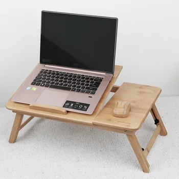 Домашен сгъваема маса за лаптоп на разтегателен диван, Масичка за лаптоп, Лаптоп в скута си за учене и четене, малка странична масичка с тава