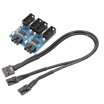Дънна платка 9Pin USB2.0 Удлинительный кабел от 9PIN до двойно 9PIN с поддръжка на чипа Многоинтерфейсный общ удлинительный кабел