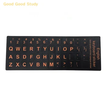 Етикети на английска клавиатура Стикер с подредбата на буквите в азбуката за лаптоп, настолен КОМПЮТЪР Етикети за подмяна на английска клавиатура