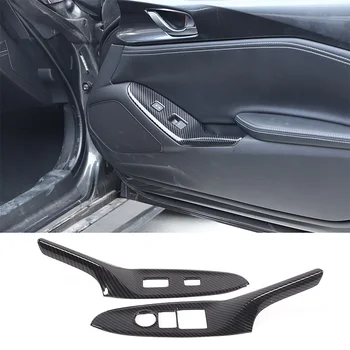 За 2016-2023 Mazda MX-5 ABS Въглеродни Влакна стъкла Бутон за Повдигане на Рамката на Кутията Стикер Аксесоари За Интериора на Колата 2 елемента