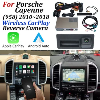 За Porsche Cayenne 958 92A 2011 ~ 2018 Безжична Apple CarPlay Car Play за Android Поддържа автоматично огледало за обратно виждане HD Камера за задно виждане