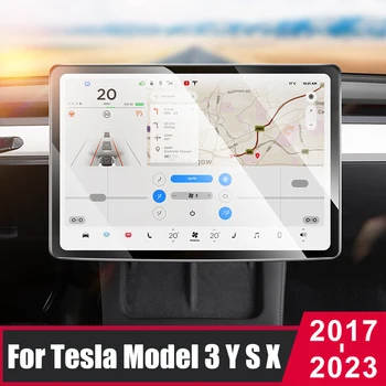 За Tesla Model 3 Y X S 2017- 2021 2022 2023 Автомобилна GPS навигация Model3 защитно фолио за екран от закалено стъкло, Аксесоари-етикети