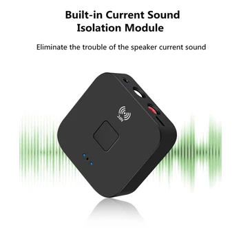 За аудиоприемника NFC Bluetooth 5.0, 3,5 мм AUX вход RCA, стерео Hi-Fi музика, безжичен адаптер за автомобилни домашни колони, трайни