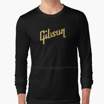 Златна Тениска С Дълъг Ръкав Tee Guitar Instrument Music Лого Златен Черен S6 Galaxy Творчески Trend Ретро Готин Подарък Евро На Сащ