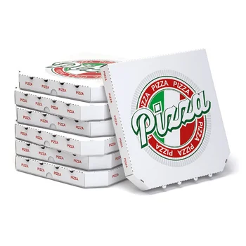 Индивидуален доставчик на productchina, плисирани кутия за пица бяло с печат по поръчка за опаковане на пица