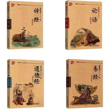 Китайските книги за деца, Анализ на Конфуций, Класически Дао Дъ Дзин, Книга за четене, с пинин, книга за изучаване на китайски език, книги