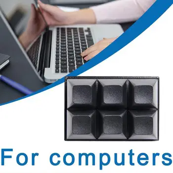 Клавиатура с 6 клавиши, USB Адаптивни програмируеми клавиши макроклавиши Ключ клавиатура Механичен синьо Мини-къс с един бутон Y0M1