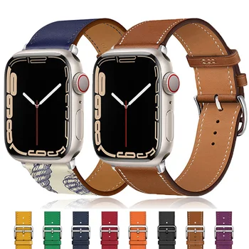 Кожена каишка-панти за Apple Watch Ultra 49 мм 45 мм 40 мм Спортен каишка-гривна за iWatch Серия 9 8 7 6 5 3 se 42 мм 44 мм