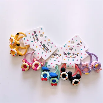 Корейски Детски гумени ленти за коса, Цветни Мини поничка, еластично пръстен за коса, въже за малки момичета, детски прически, аксесоари за шапки за малки деца