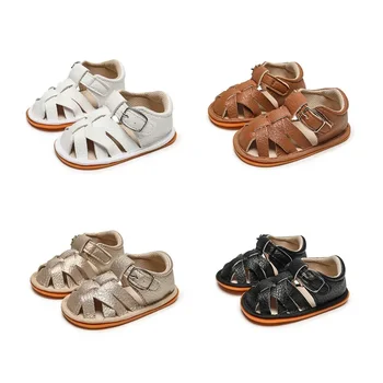 Лятна мода, нова дишаща детски обувки с мека гумена подметка за деца от 0 до 1 година, нескользящая детски обувки, детски сандали