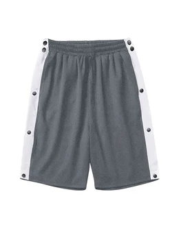 Мъжки ежедневни летни къси панталони с еластичен ластик на талията в стил мозайка, свободни къси панталони със странични бутони и странични джобове