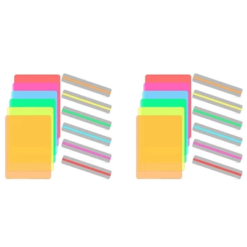 Набор ленти за четене с гид, 24 бр. Цветни облицовки, инструменти за коригиране на дислексия, гелове, Светофильтр, пластмасови листове, отметки